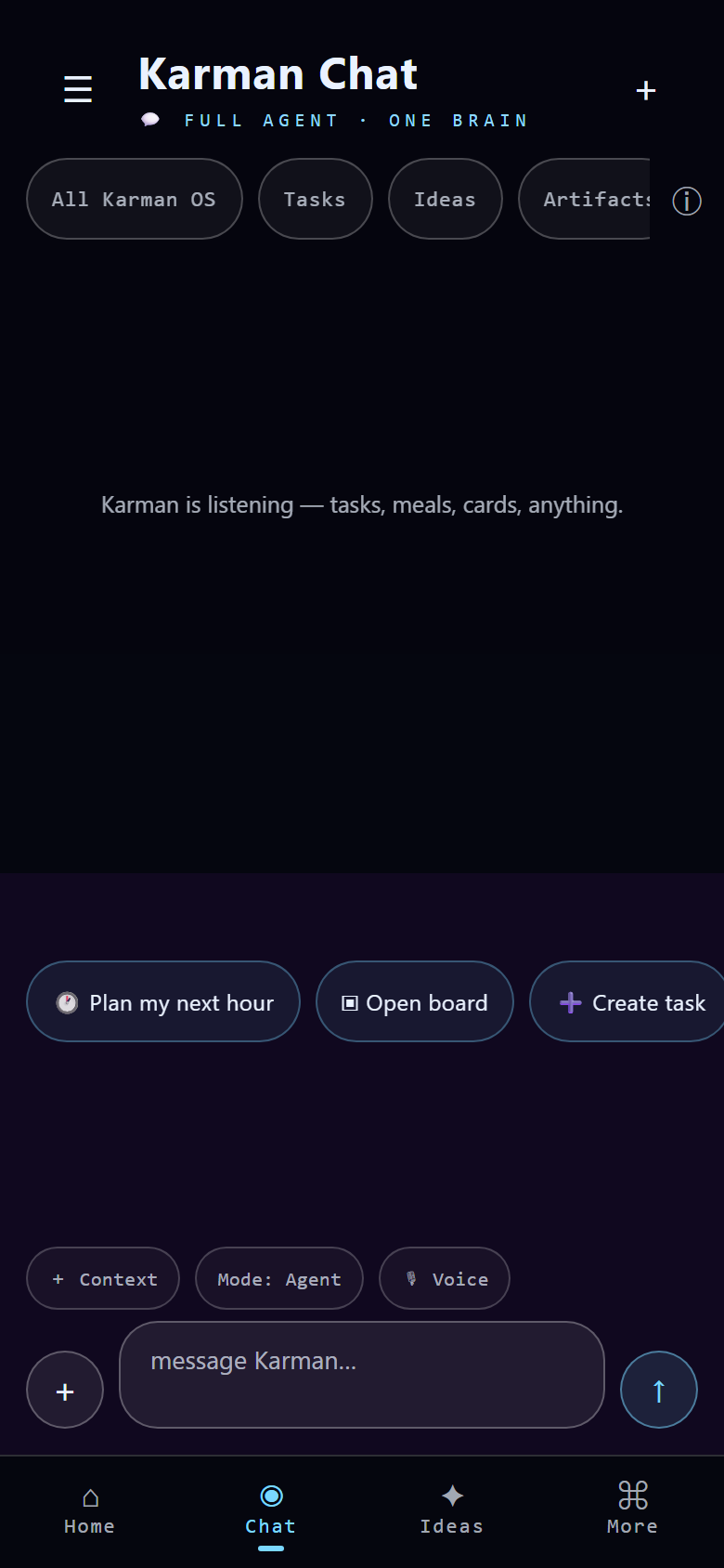 Mobile chat screen (demo data)